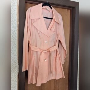 SOLD 1980's Peach Belted Women's Trench Coat